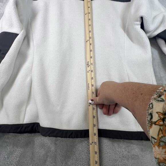 The North Face Polartec Classic White/Gray Fleece Jacket Size Large - Picture 8 of 9